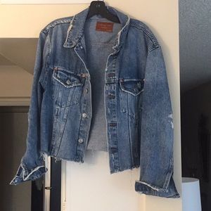 Cropped Raw Denim Jacket